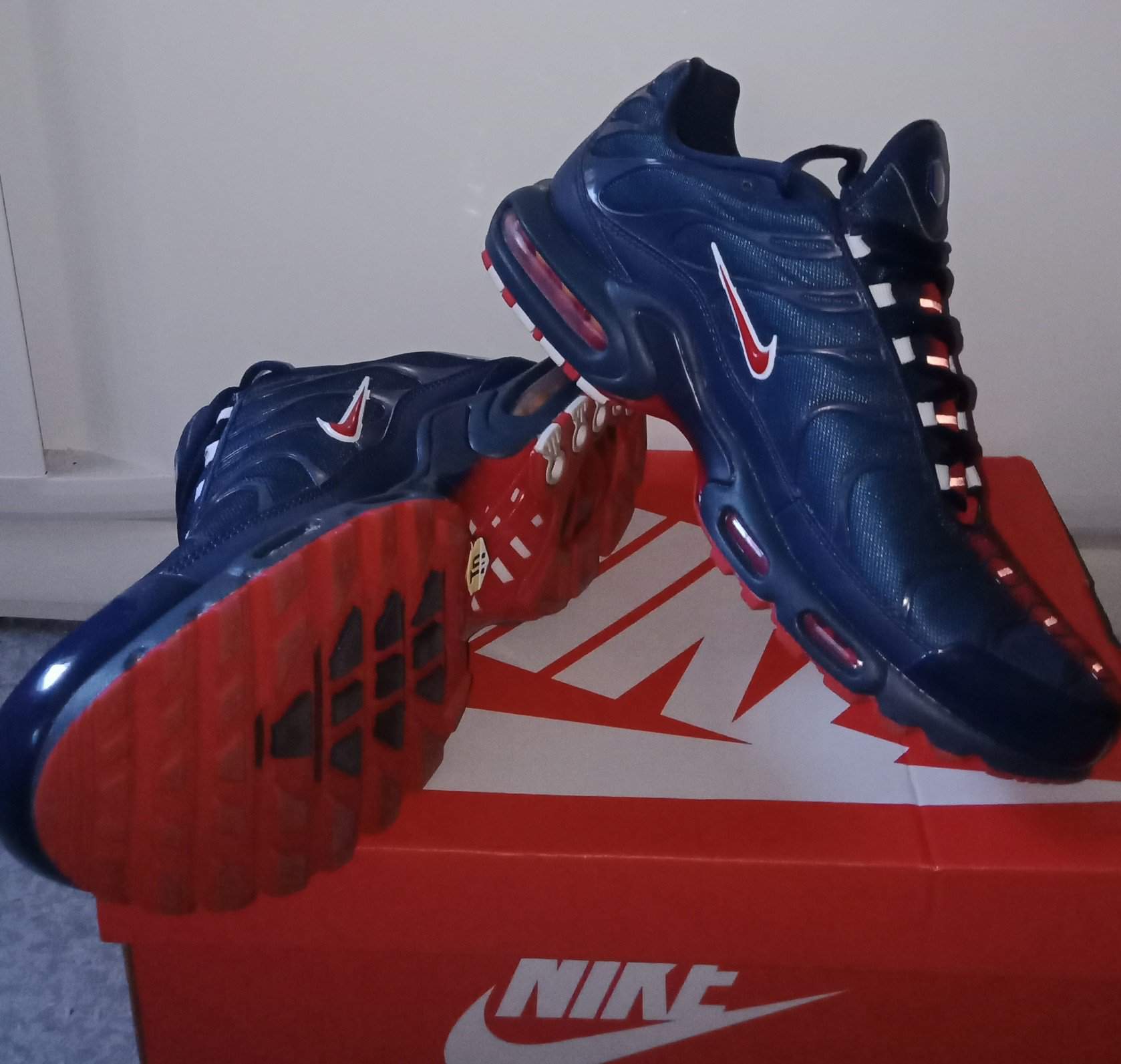 chant pretend Melodic Nike Air Max Plus TN Midnight-Blue/University-Red (French Derby) |  Sneakerheads Amino