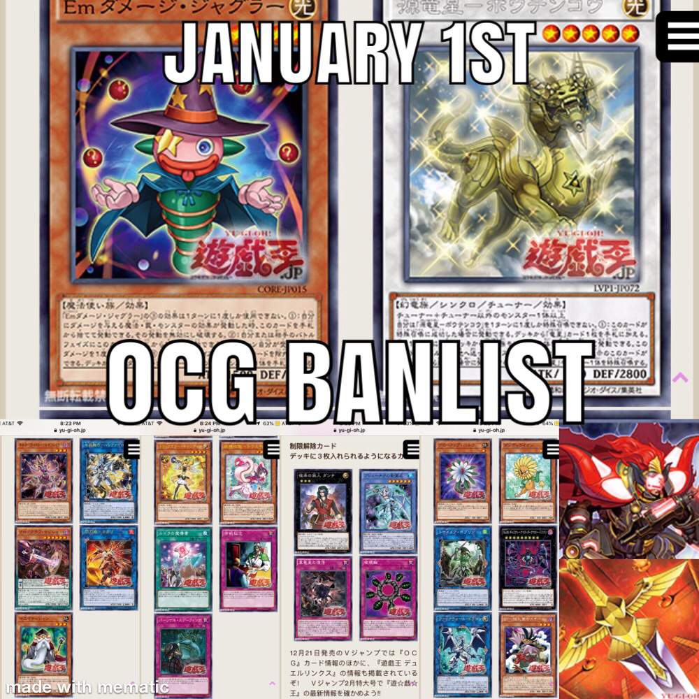 Yugioh January 1st Ocg Banlist (WHY IS THEIR LIST SO MUCH BETTER THAN
