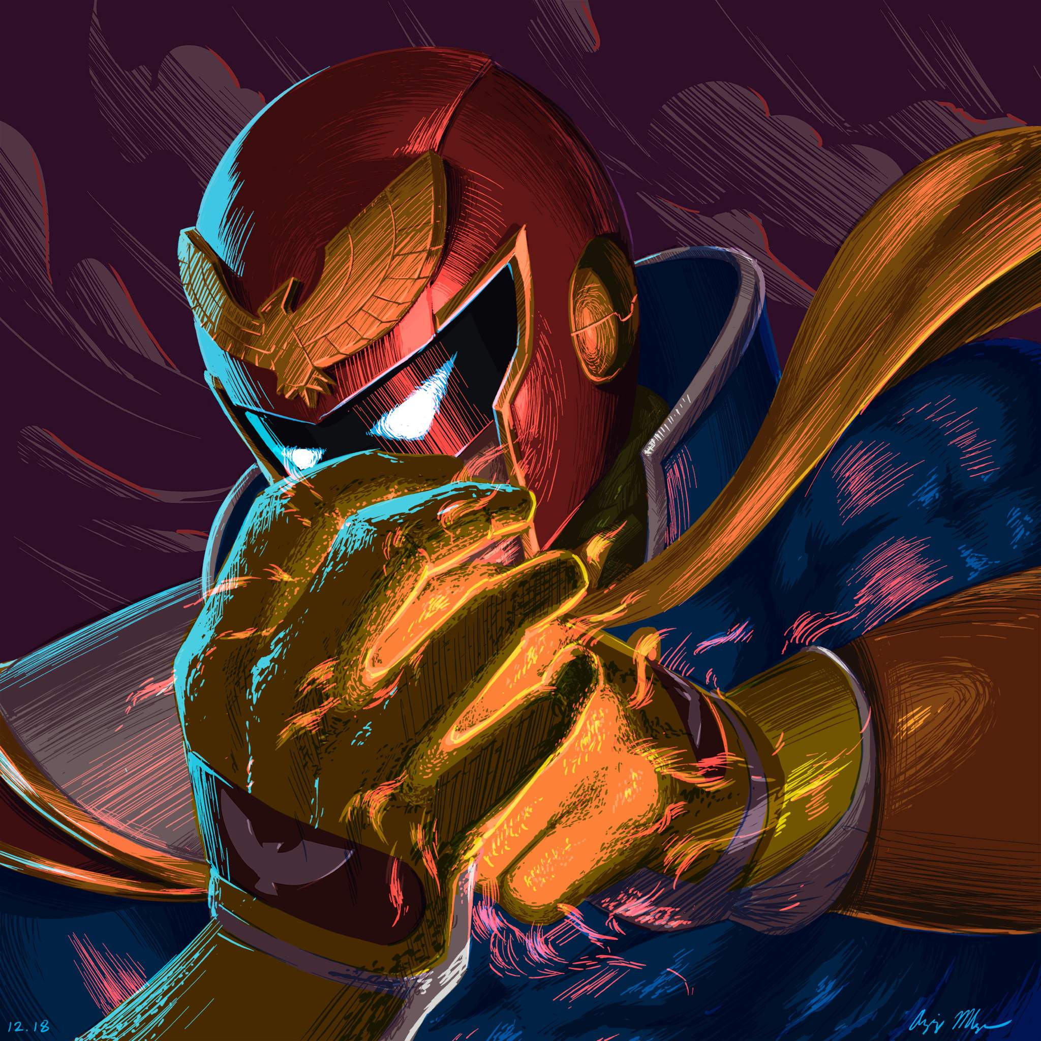 Captain Falcon Drawing Timelapse Tubers Amino.