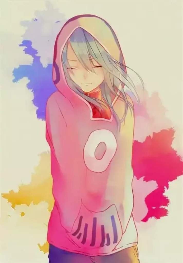 Anime girl in orange hoodie