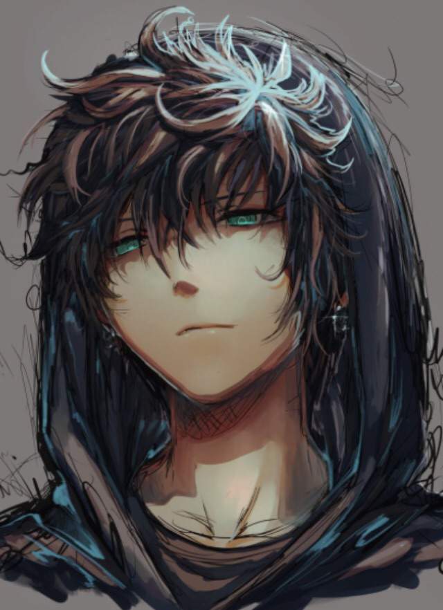 Black hair brown eyes anime boy