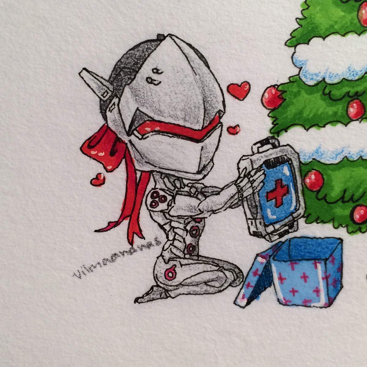 Genji Christmas Chibi Overwatch Amino