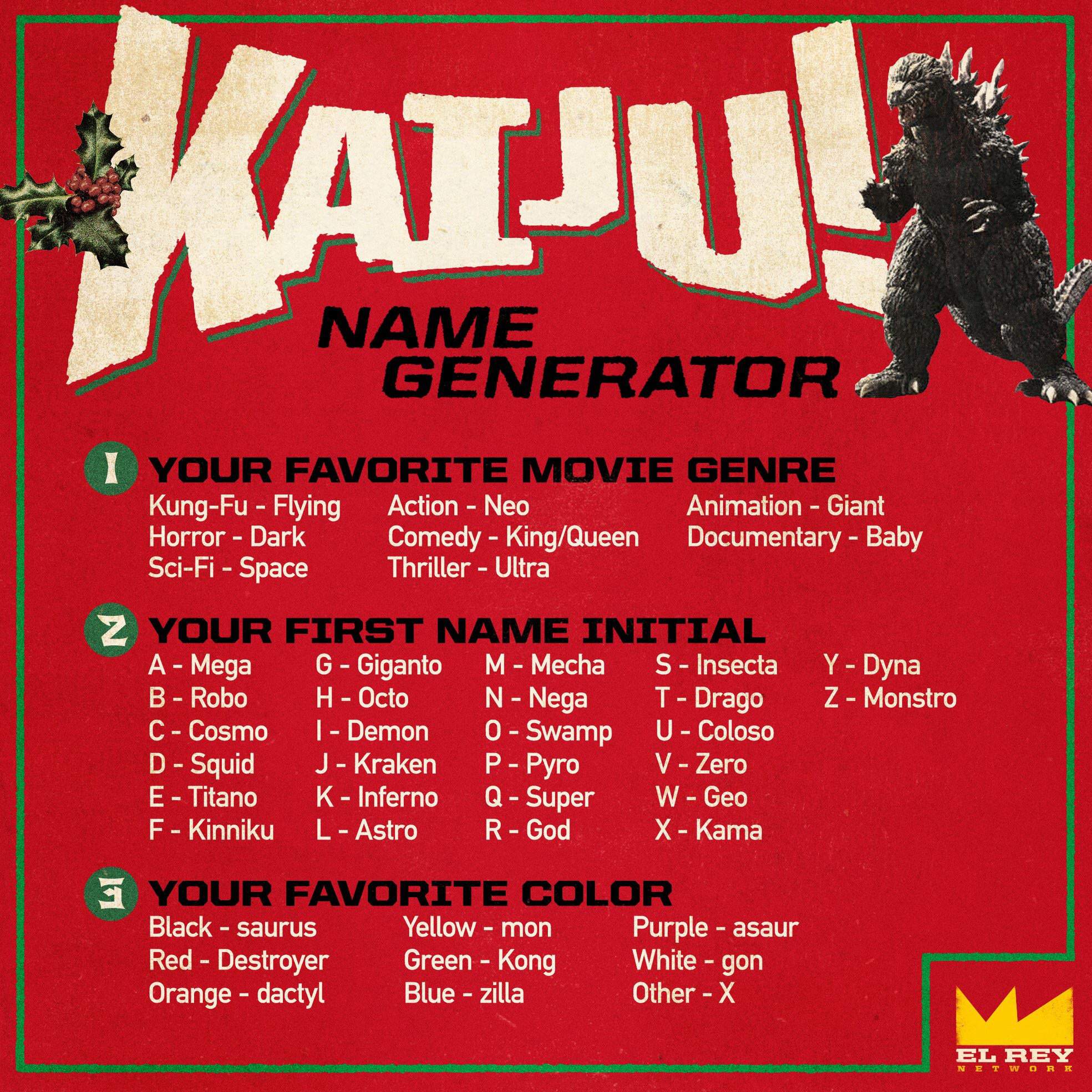 Holiday kaiju name generator | Godzilla Amino