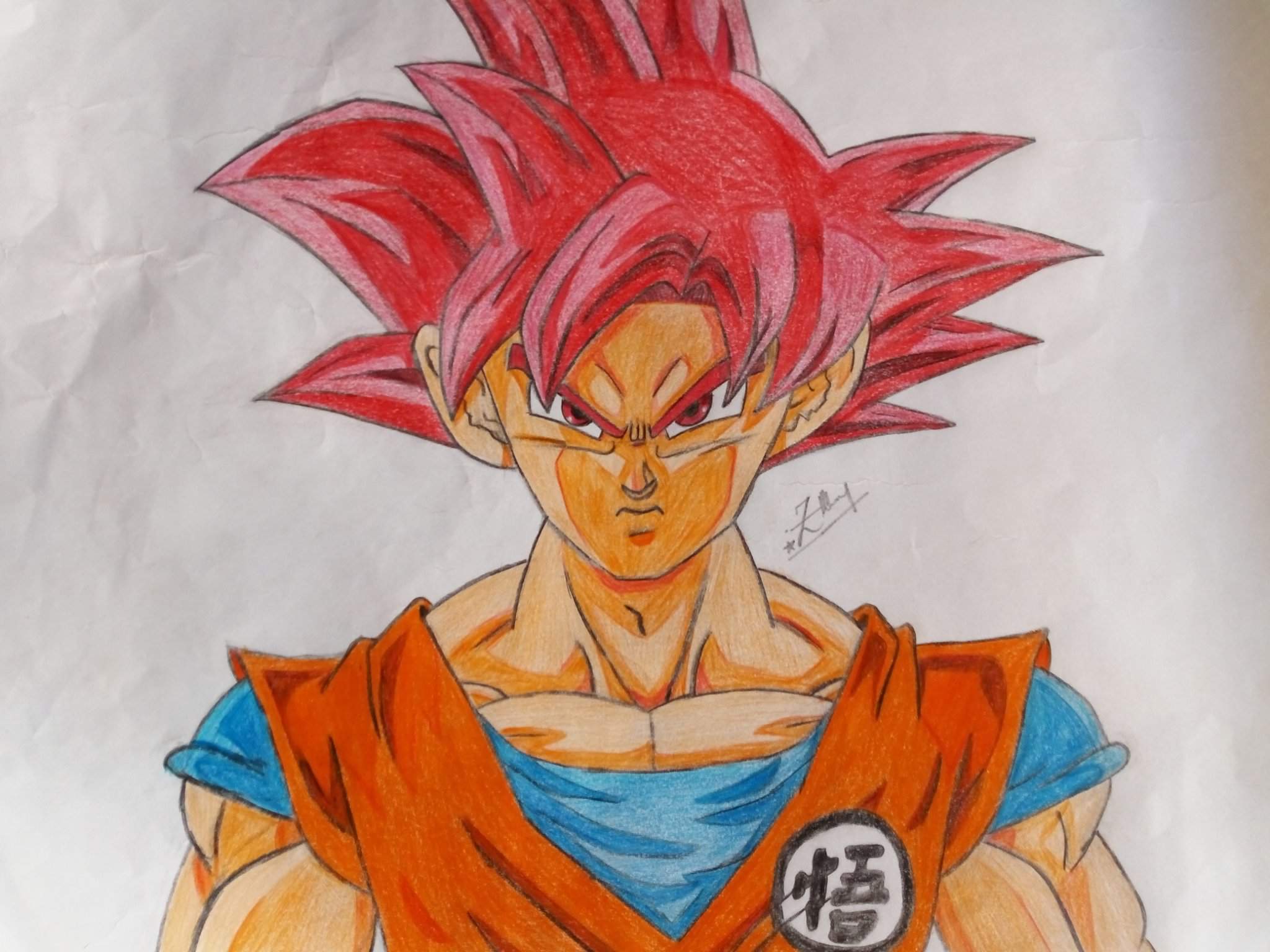 goku super saiyan god drawings easy