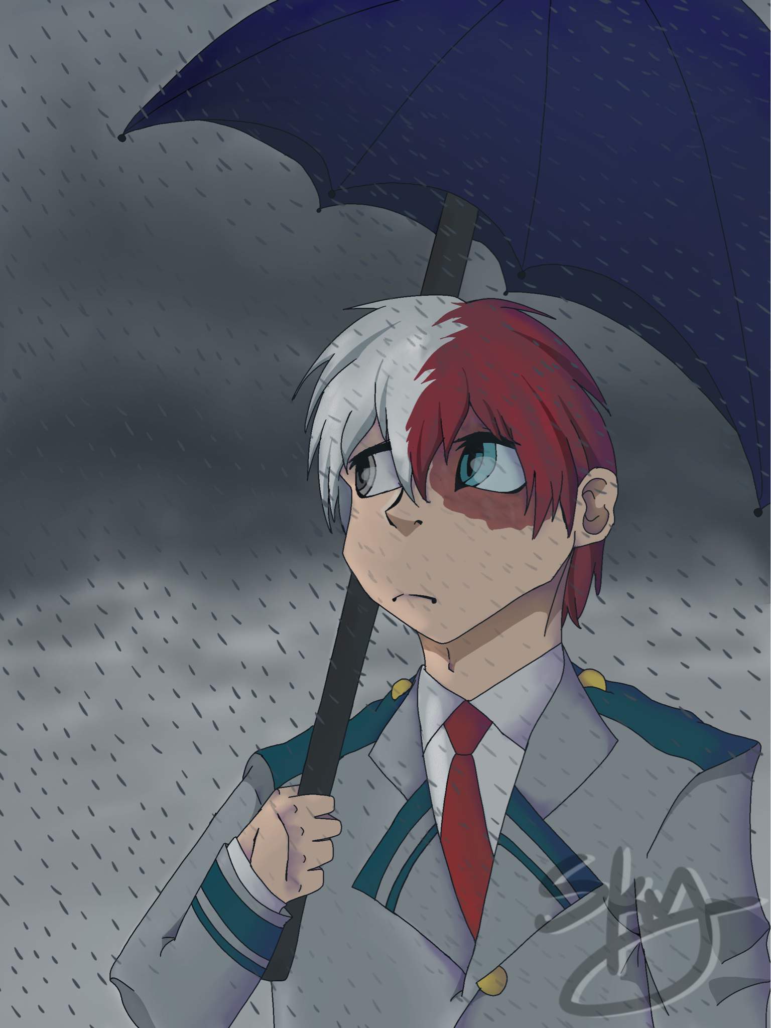 Todoroki In The Rain My Hero Academia Amino