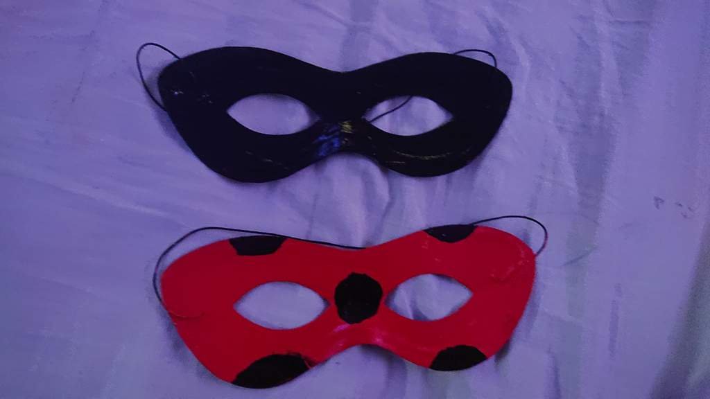 I made ladybug and cat noir masks Miraculous Amino