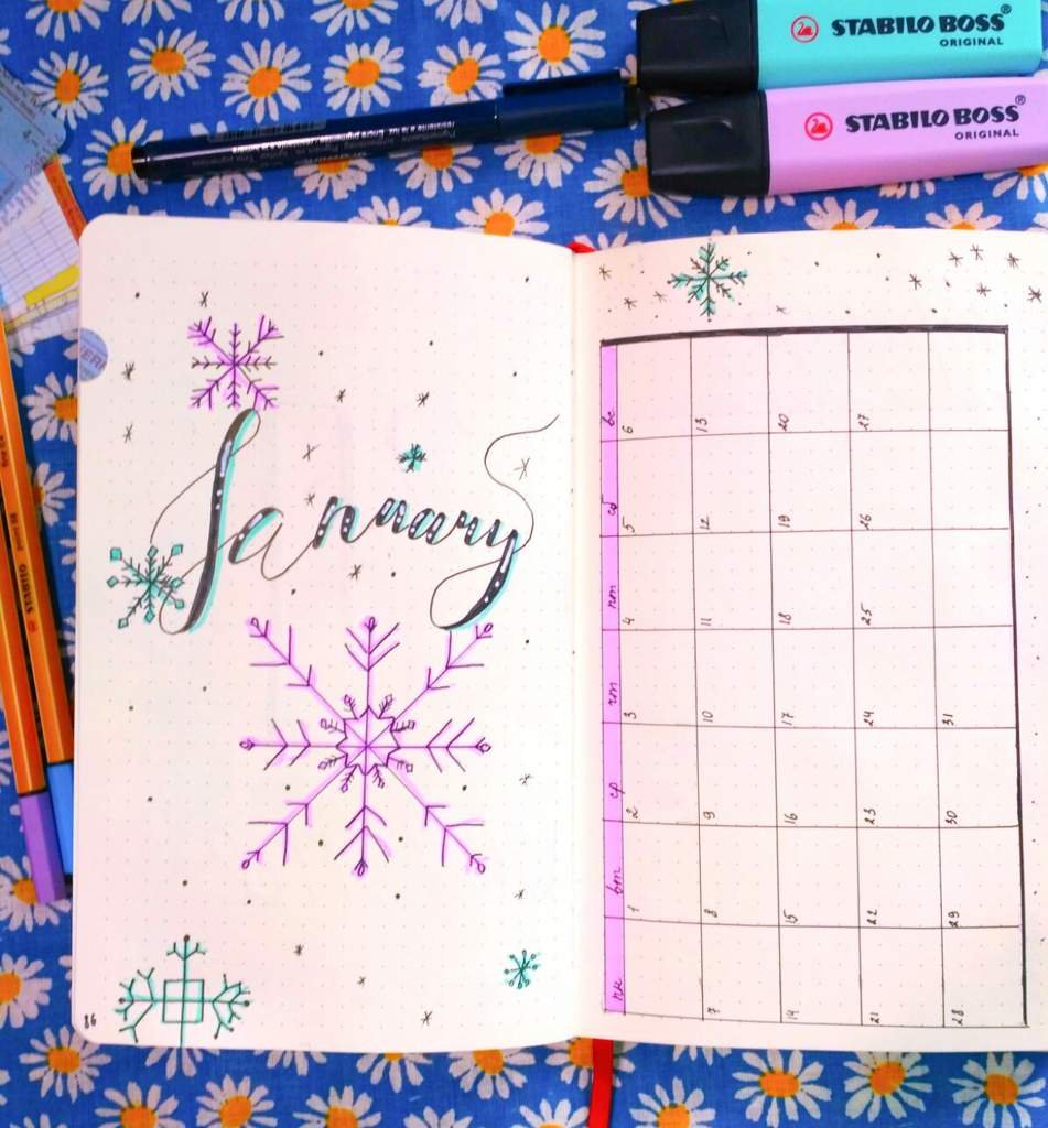 Оформление ежедневника на Январь | Ежедневник|Bullet Journal Amino