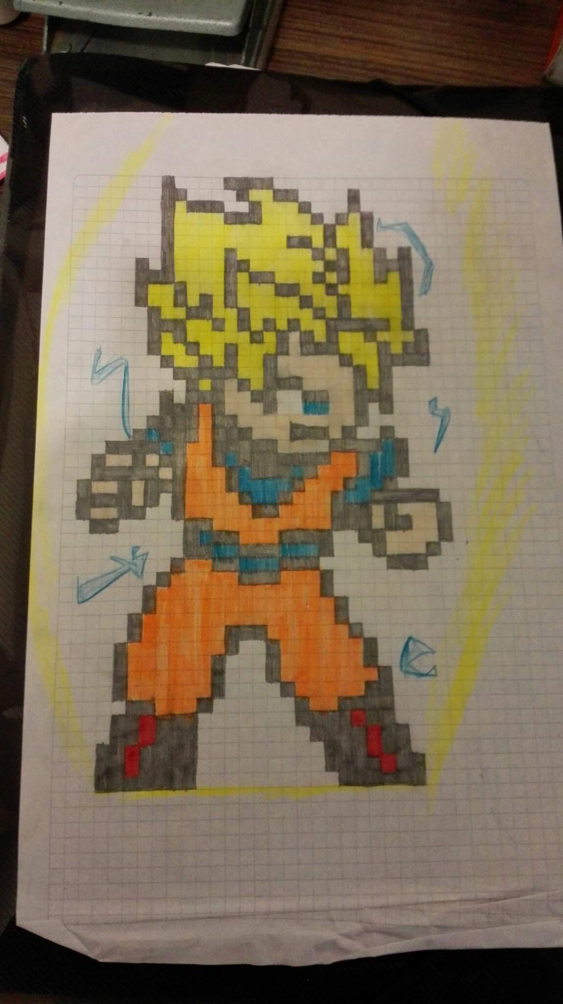 Goku (SSJ2) pixel art | DRAGON BALL ESPAÑOL Amino