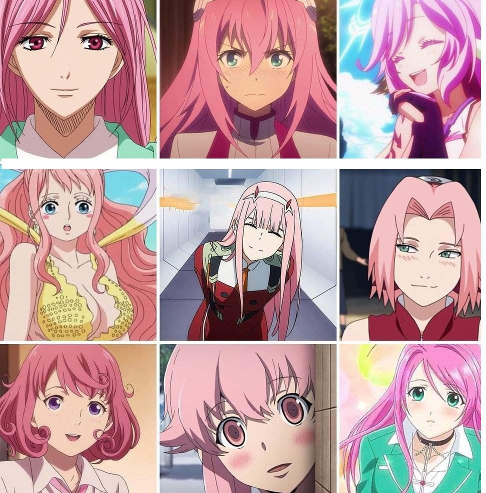 Розоволосые персонажи аниме