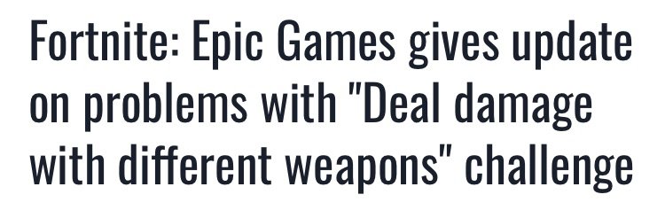 Fortnite Deal Damage With 5 Different Weapons Bugged Glitch With Deal Damage With 5 Different Weapons In A Single Match Fortnite Mobile Amino