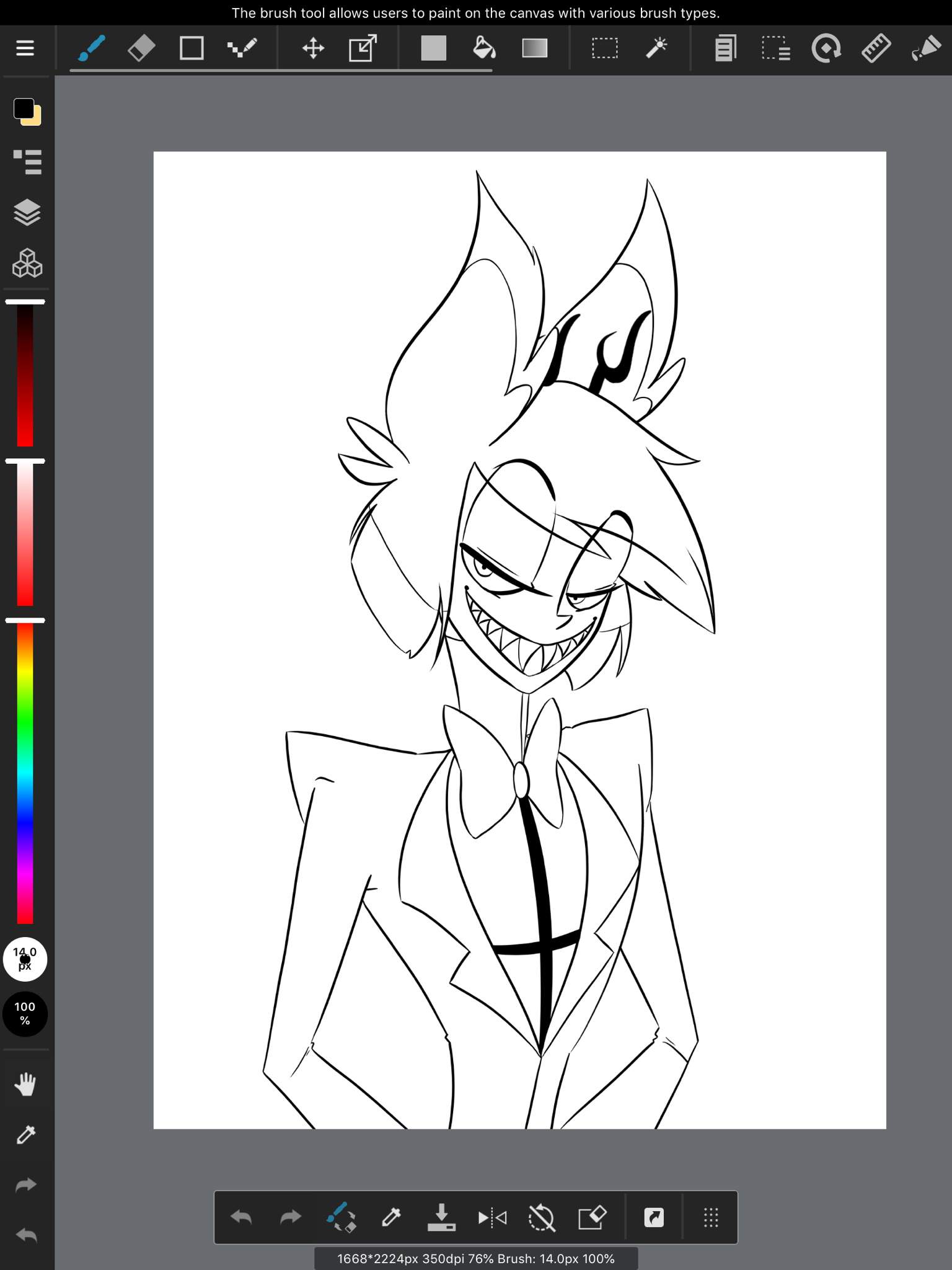 Alastor Lineart Hazbin Hotel Official Amino