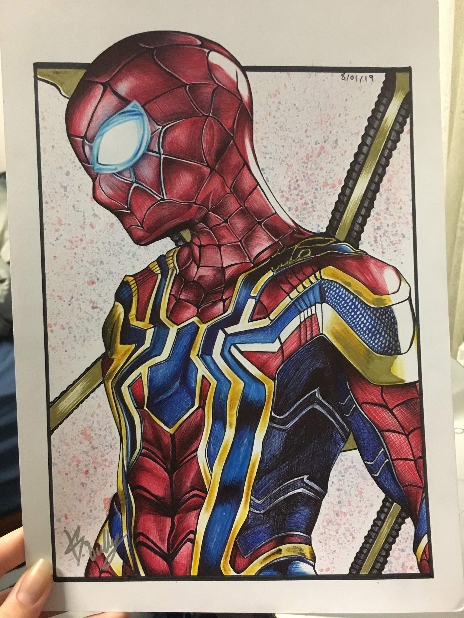 IronSpider Man pen drawing Marvel Amino