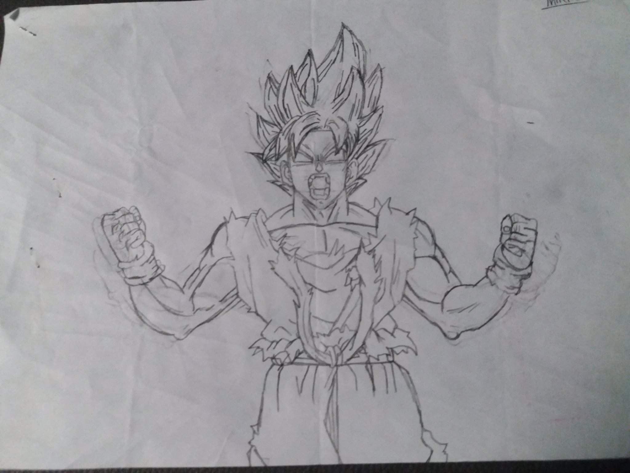 Este Es Un Dibujo De Goku Convirtiendose En Ssj1 Espero Que Les Guste