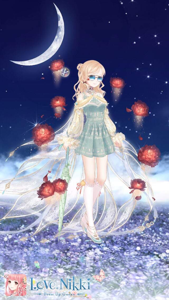 love nikki green tea parasol