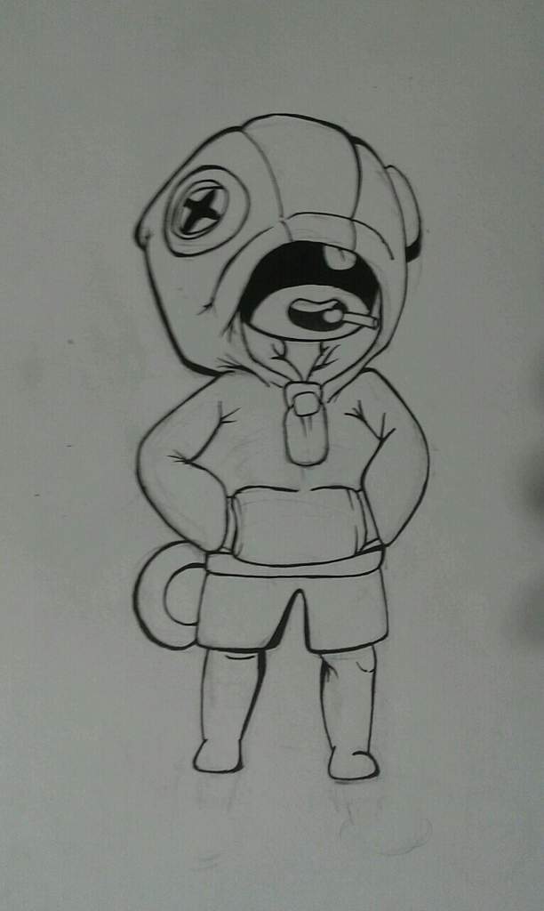 Нарисовать рисунок леона из brawl stars