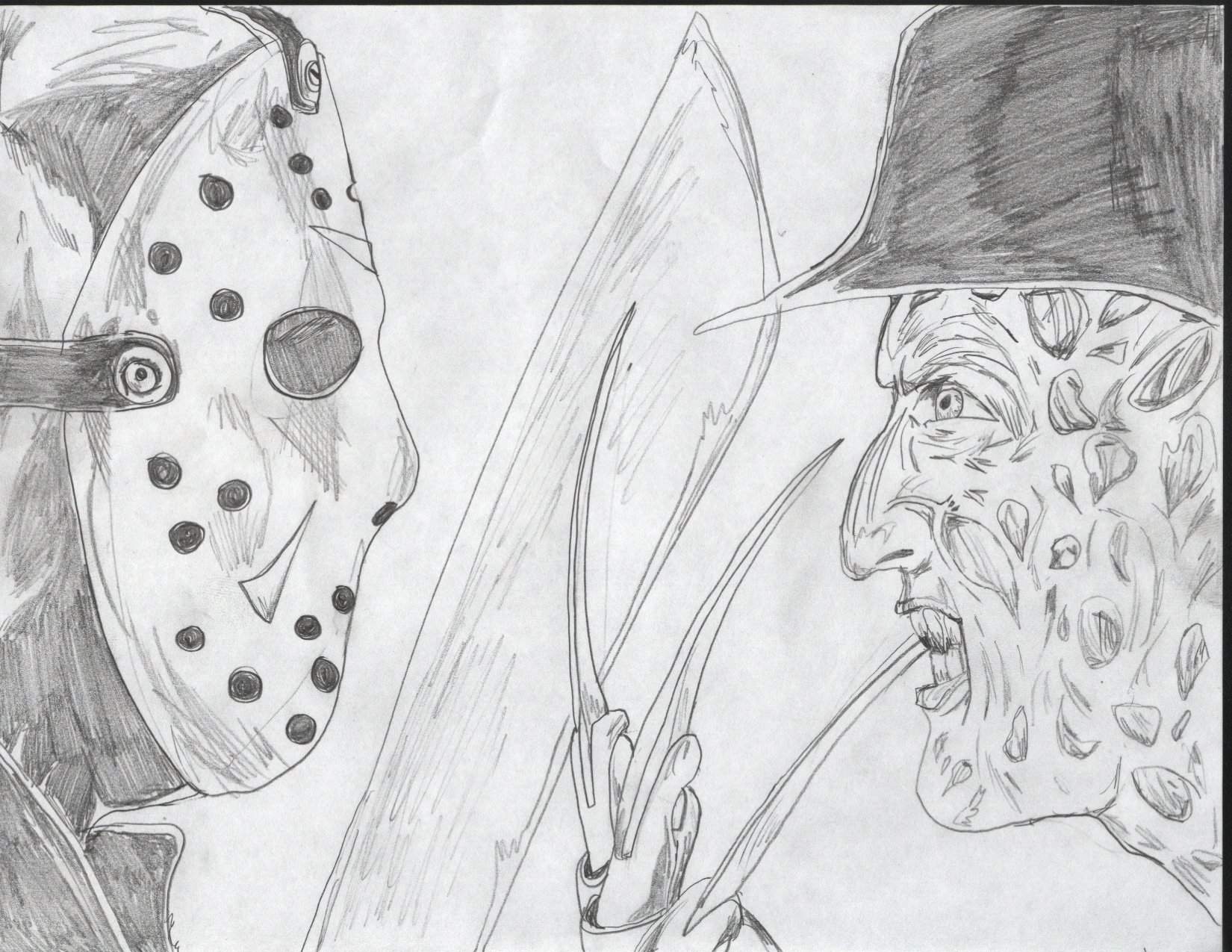 Freddy vs Jason drawing Horror Amino
