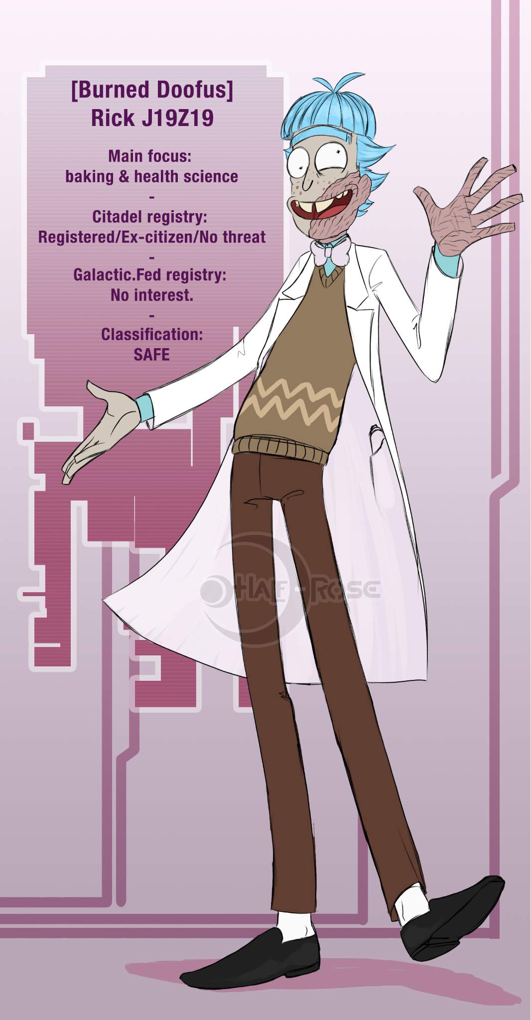 Burned Doofus body reference. | Rick And Morty Amino