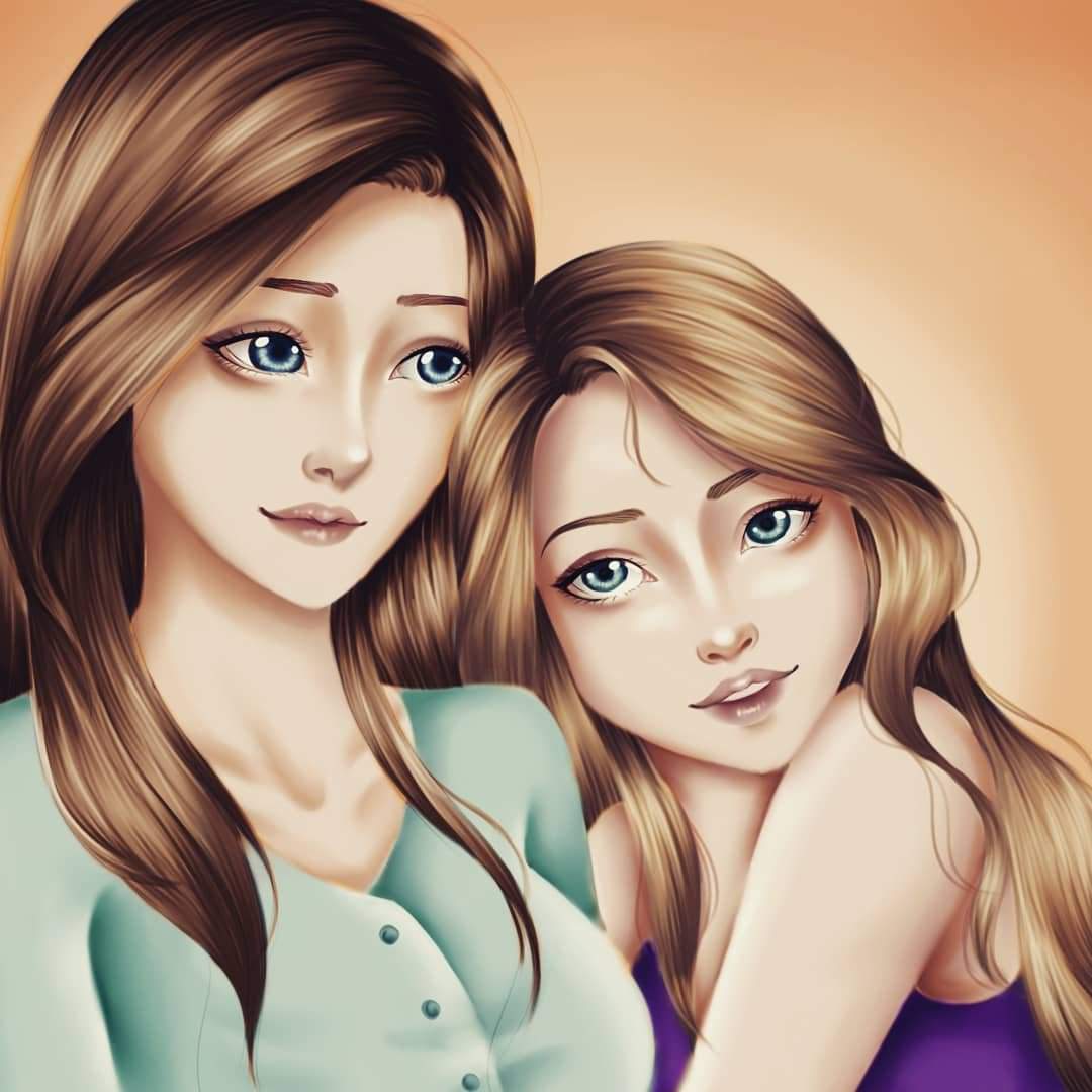 Mother And Daughter Bond Redraw Drawing Amino