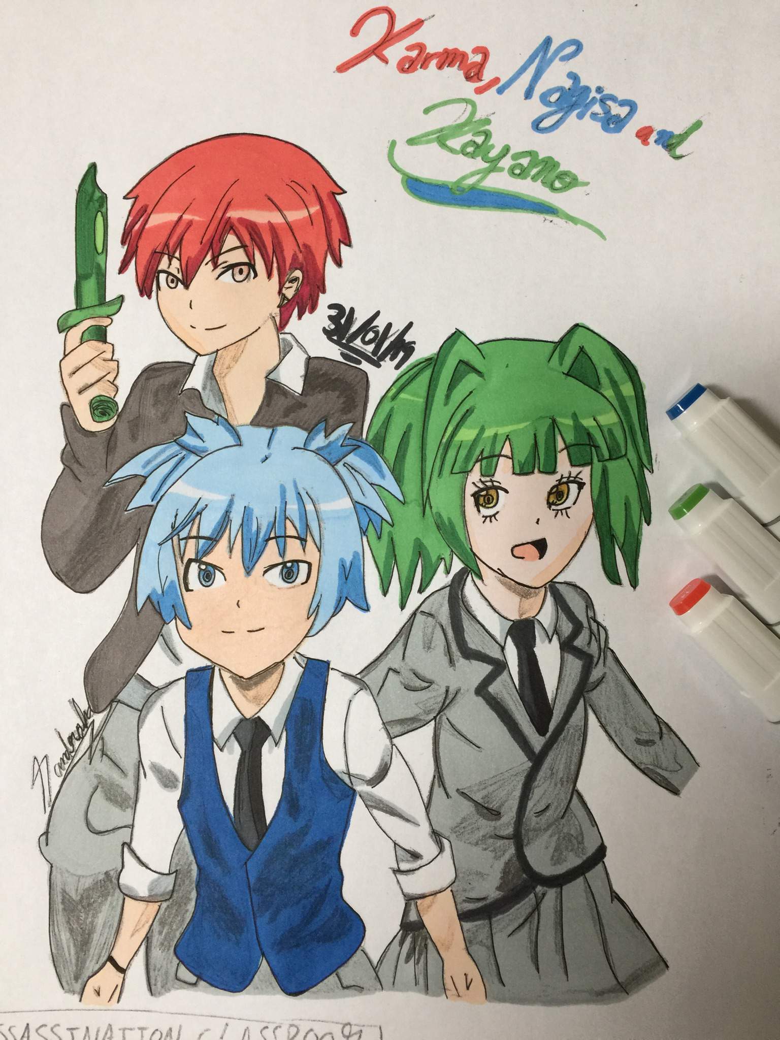 Karma Akabane, Nagisa Shiota & Kayano Kaede Drawing | Assassination