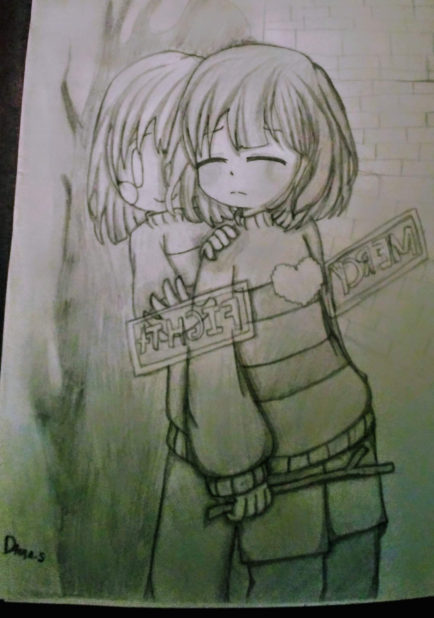 Dibujo De Chara Y Frisk Undertale Aus Amino Español Amino