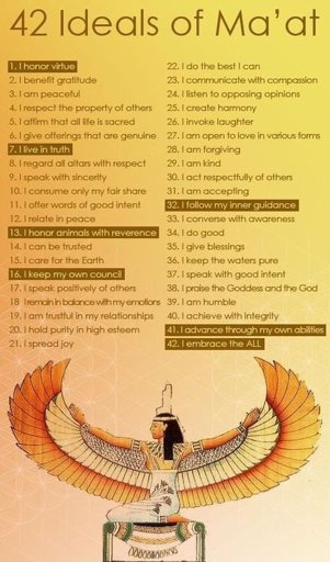 The 42 Principles Of Ma At Wiki All Faiths Amino