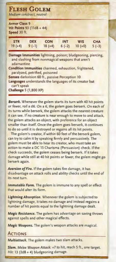 Flesh Golems Wiki Dungeons Dragons D D Amino