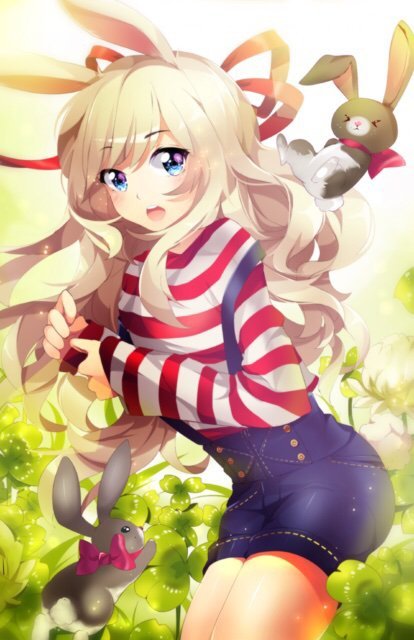 Anime girl with bunny ears