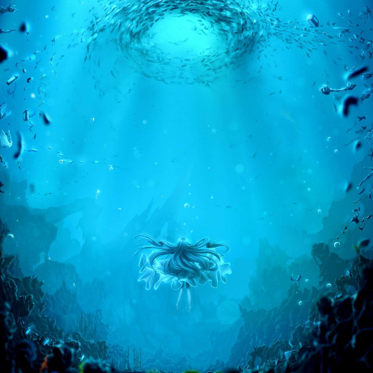 Вид под водой в море