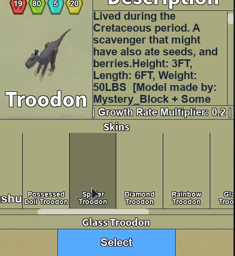 Troodon Skins Dinosaur Simulator Amino