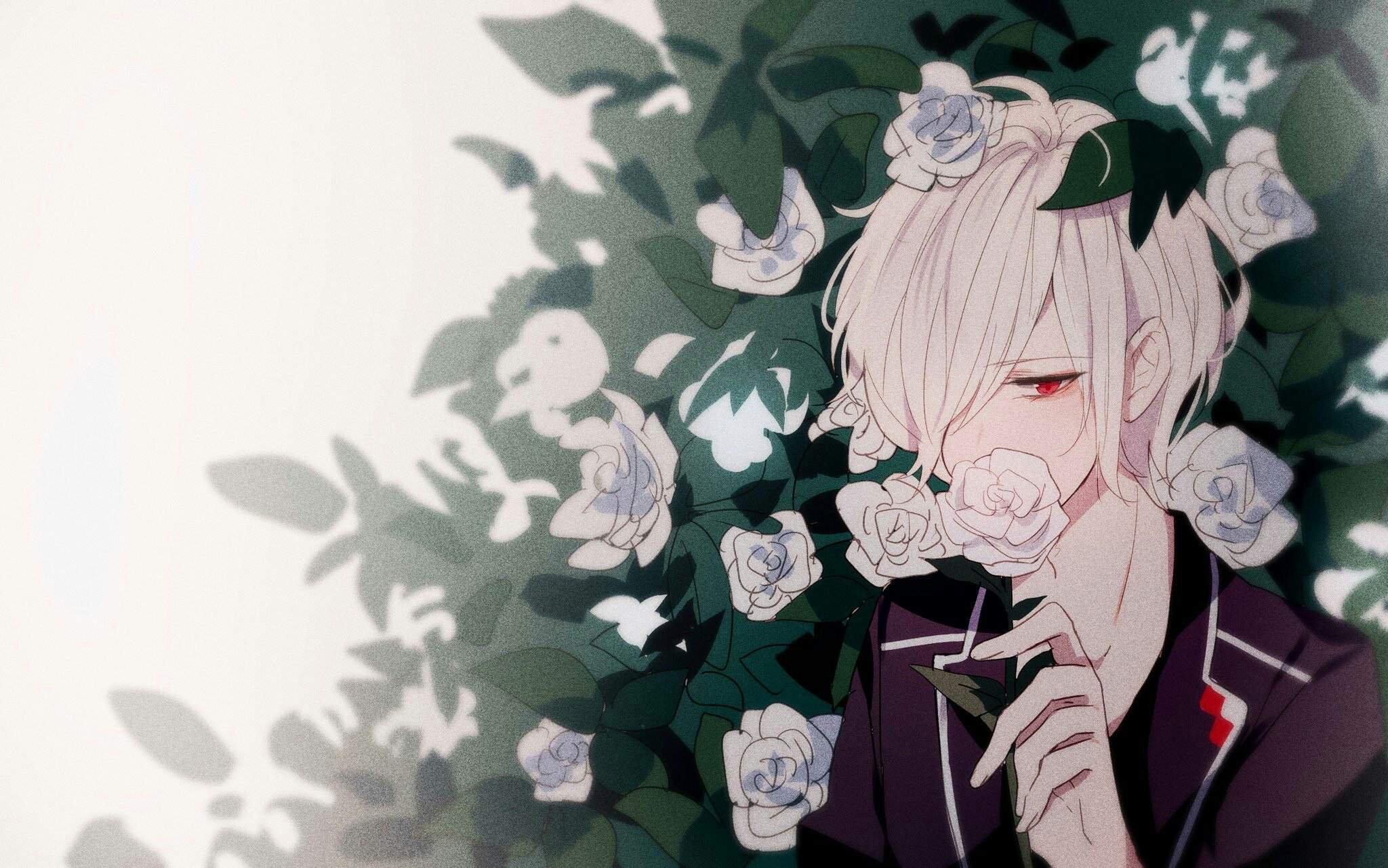 Субару Сакамаки с розами