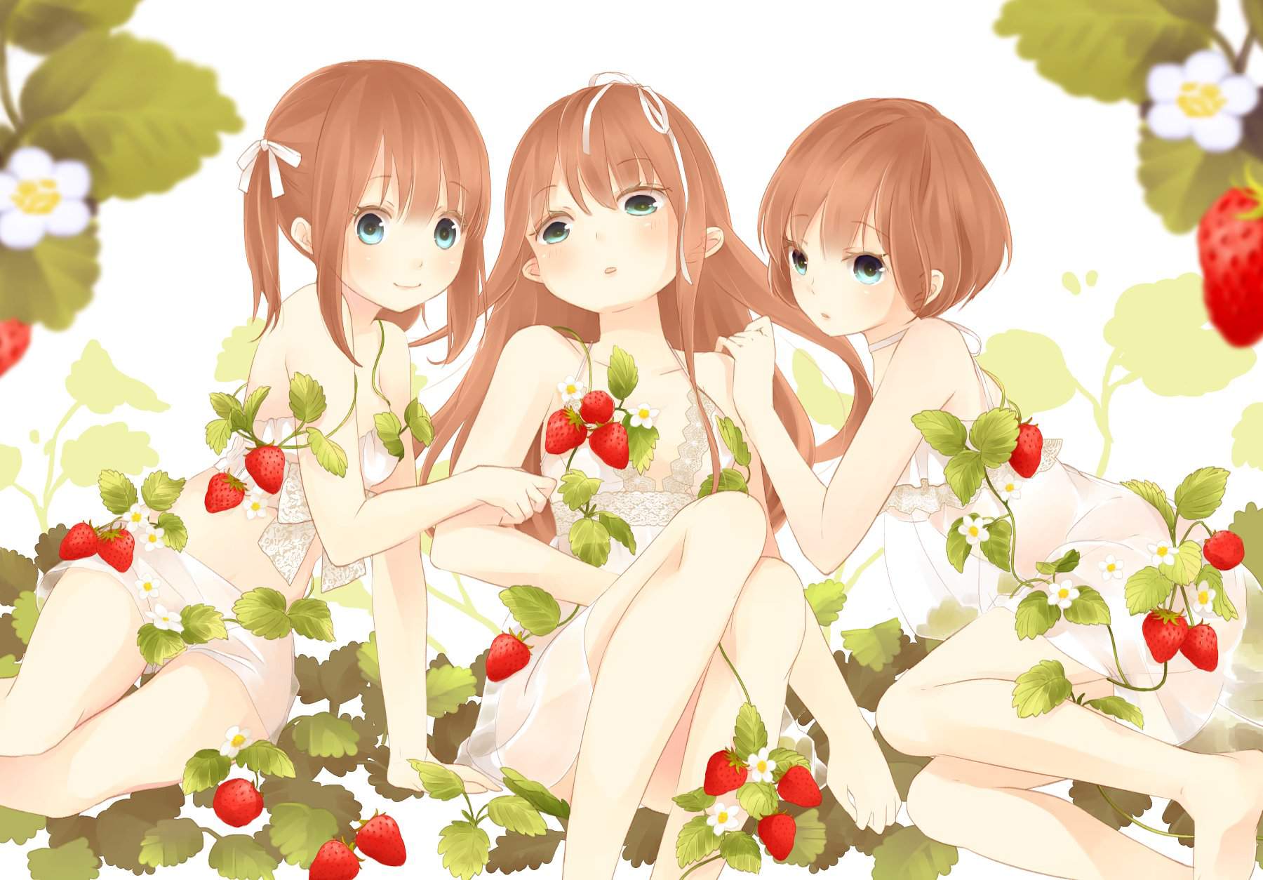 Три девушки аниме арт