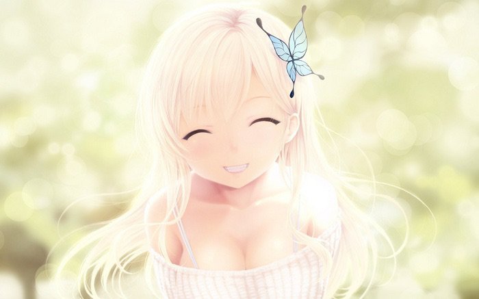 Beautiful blonde anime girl