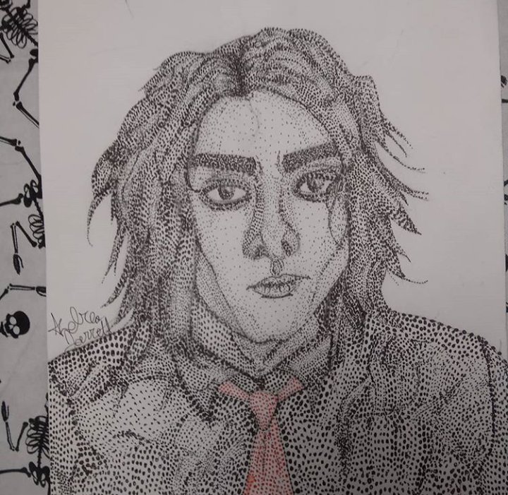 Gerard Way Pointillism Portrait Emo Trinity Amino
