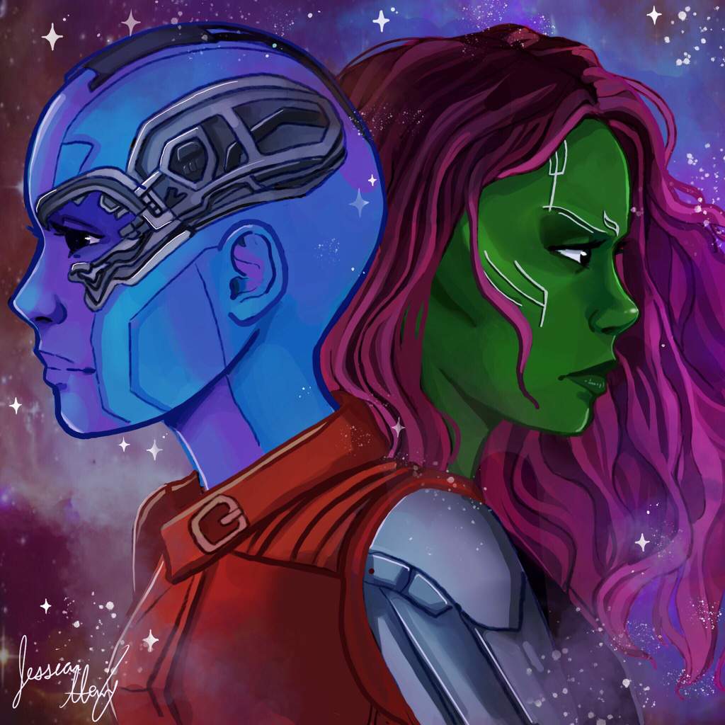 Nebula and Gamora ✐ Drawing ✎ Amino.
