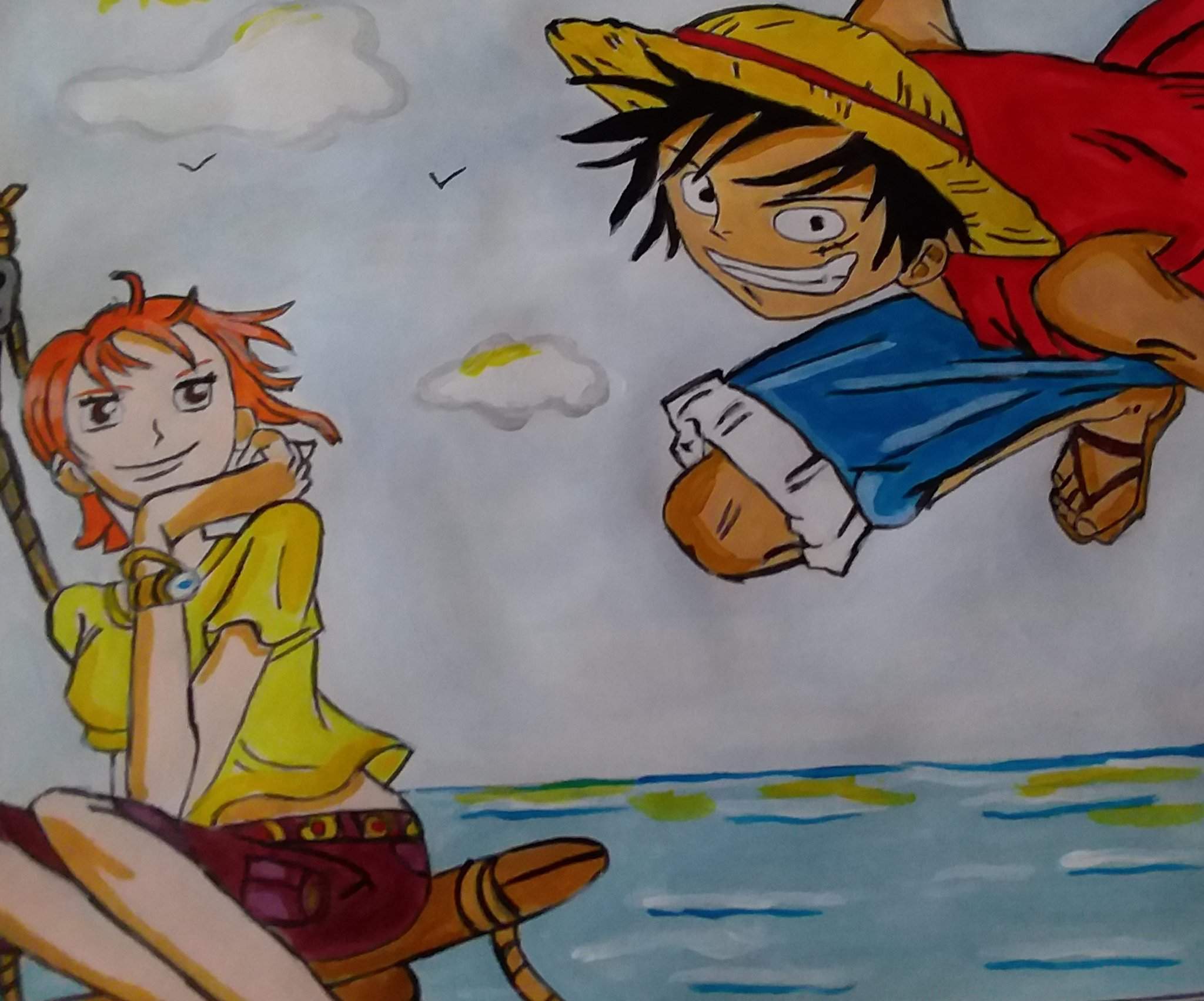 Luffy and Nami Fanart One Piece Amino.