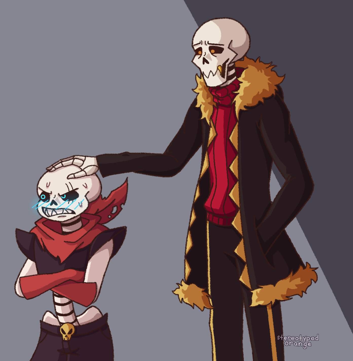 He can deny all he wants, <b>sans</b> secretly loves head pats. 