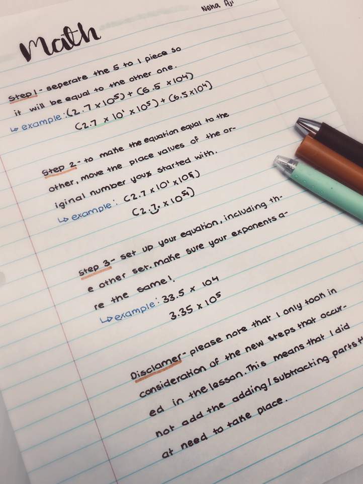 Seventh Grade Math Notes Studying Amino Amino