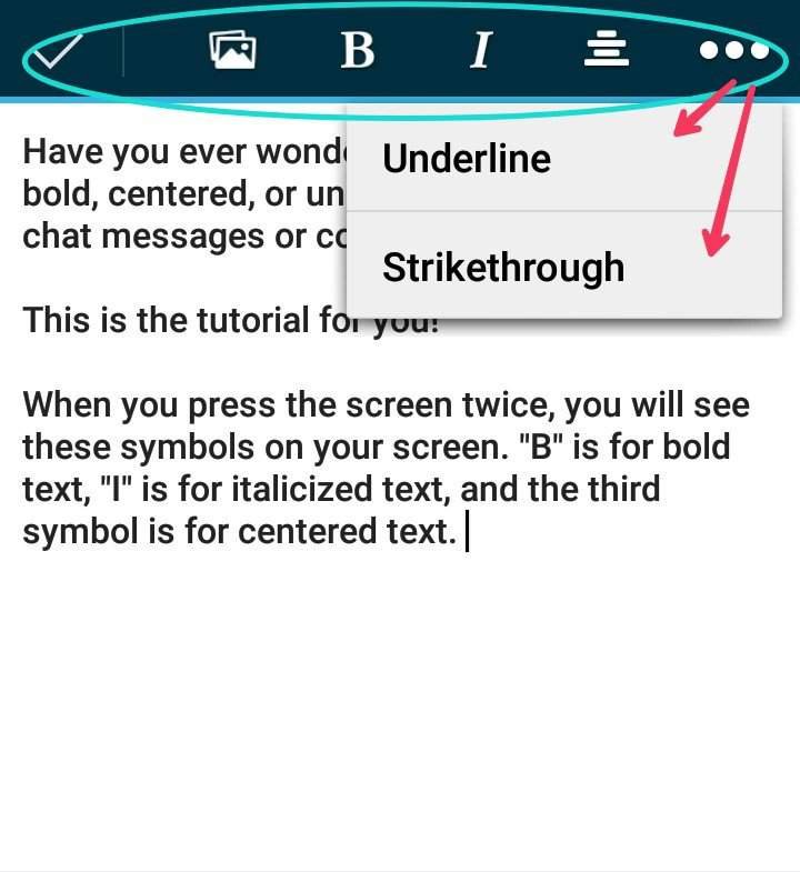 how to strikethrough text on amino