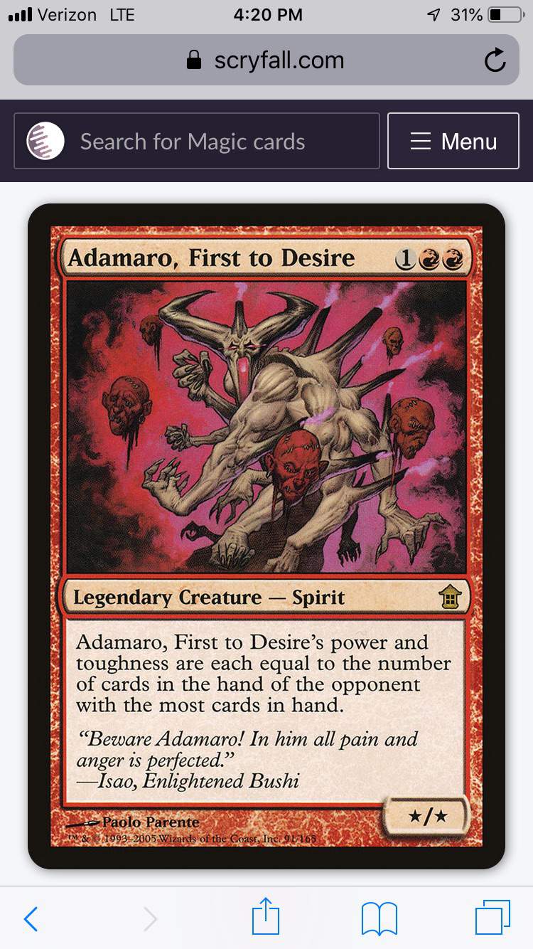 First to Desire Saviors of Kamigawa NM Red Rare MAGIC CARD ABUGames Adamaro 