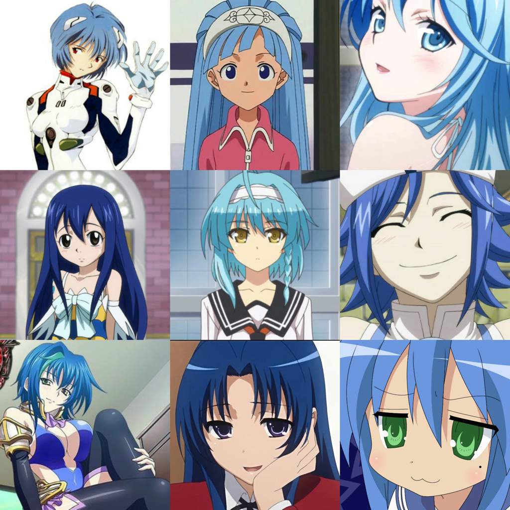 Героини аниме с синими волосами