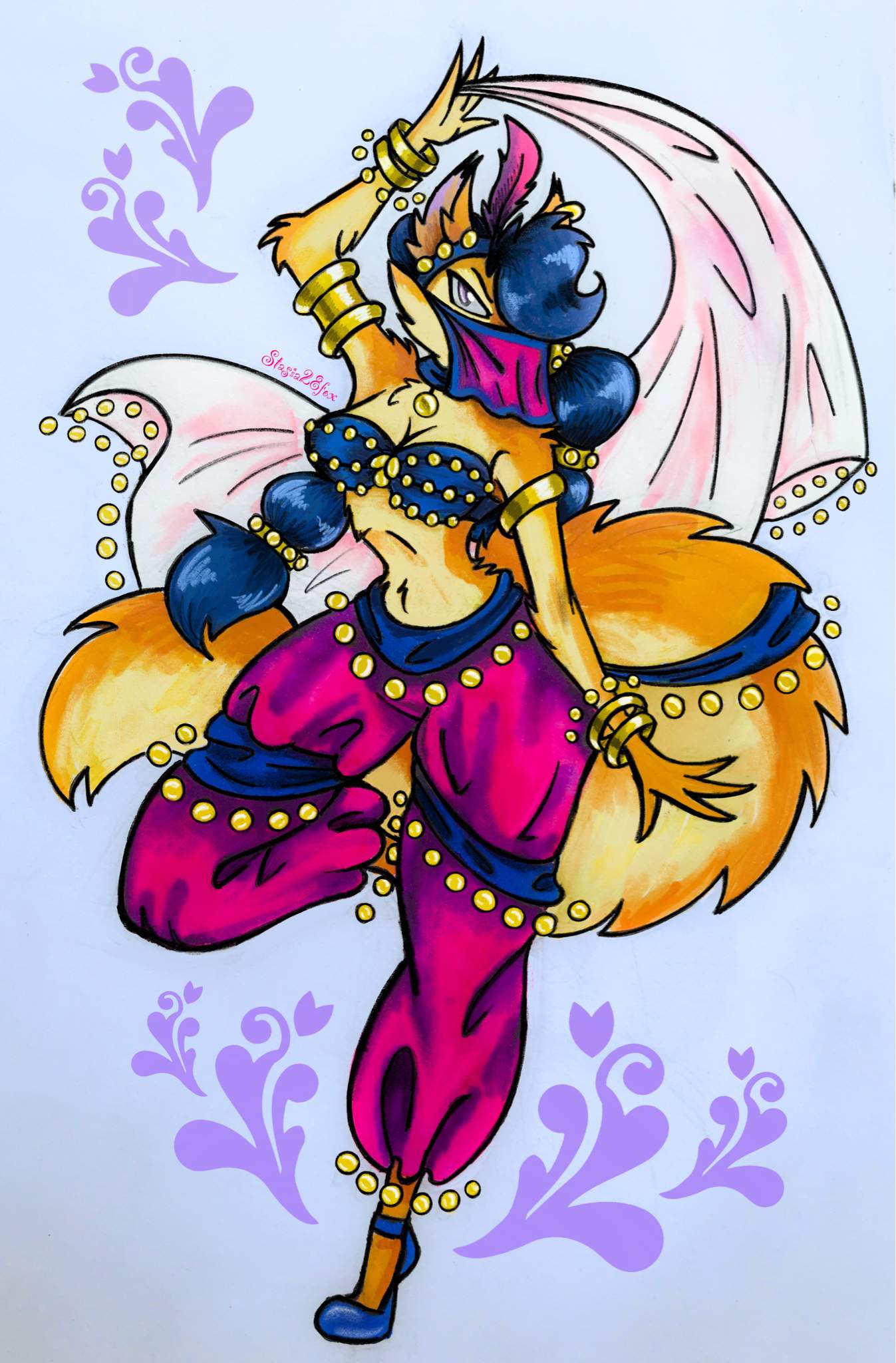 I drew Carmelita’s belly dancer outfit With some additions of course