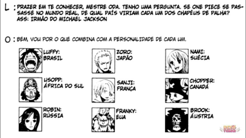 Qual Seria A Nacionalidade De Cada Um Dos Mugiwaras One Piece Brasil