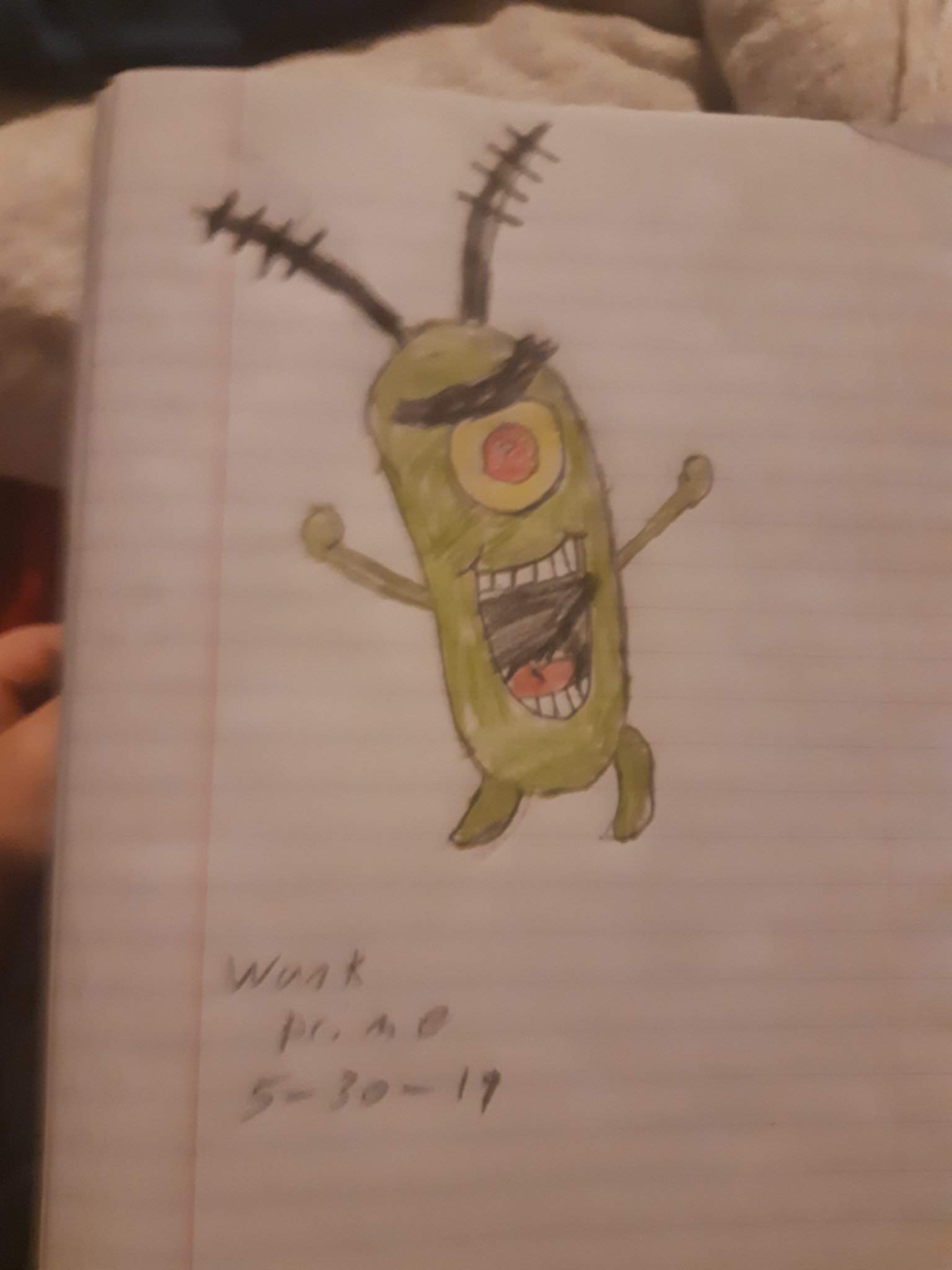 Here A Drawing Of Plankton I Made Spongebob Squarepants Amino