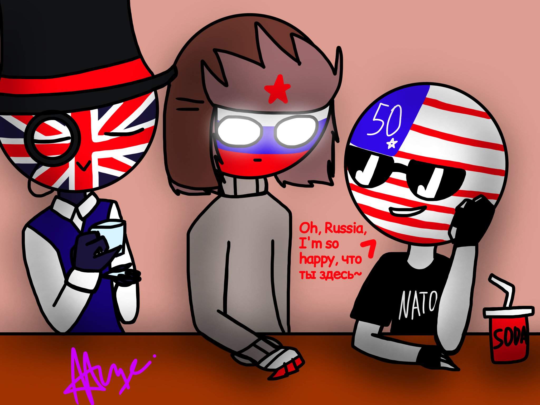 countryhumans россия и америка пошло кекс в кровати