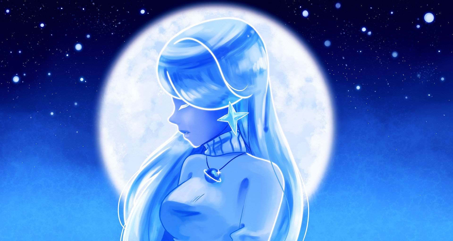 Full moon girl were-woman animation