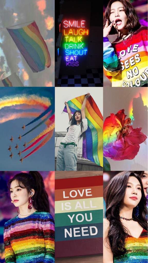 I did Redvelvet = my girlfriend,Seulgi,Yeri,Joy happy Pride month Aesthetic  Wallpaper hope you all like it and comment Samthing too | Red Velvet Amino