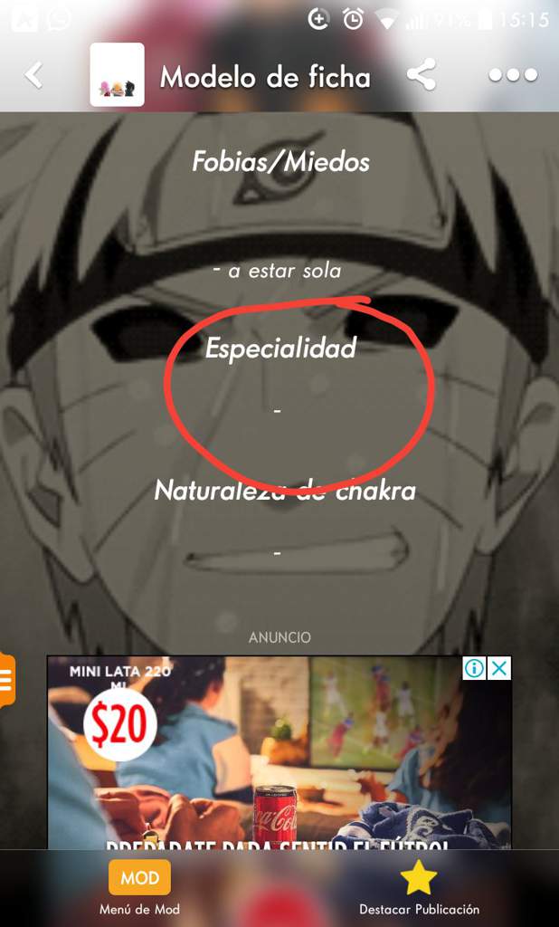 Modelo De Ficha Wiki Naruto Mundo Shinobi Rol Amino