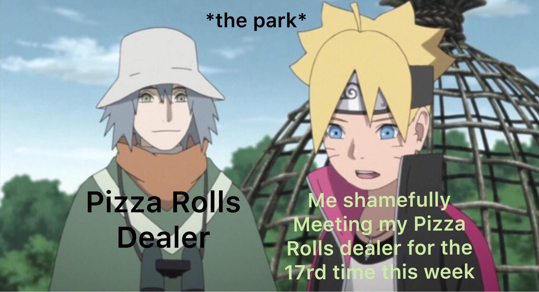 Post Work Pizza Rolls Meme Ig Naruto Amino