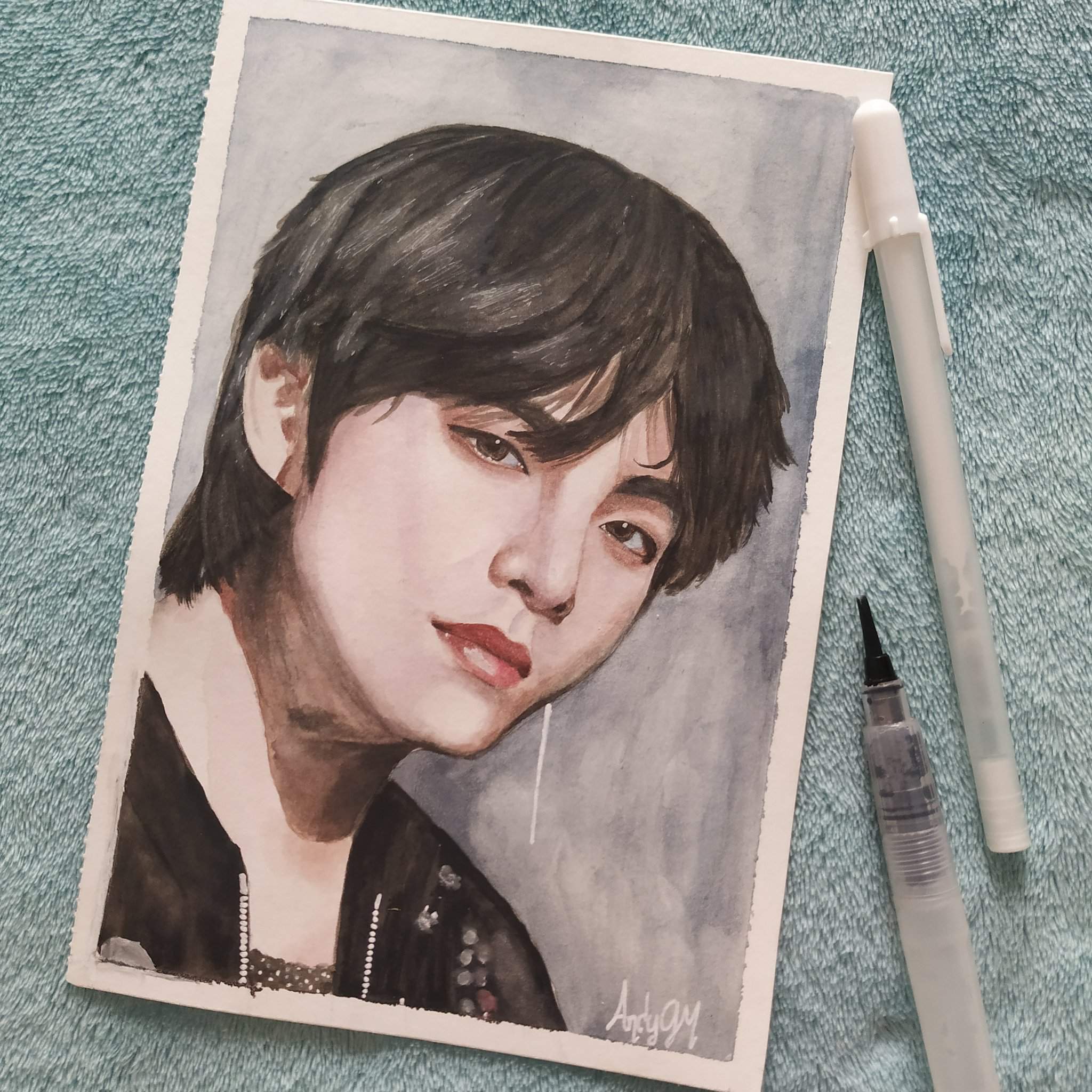 BTS V (Kim Taehyung) Watercolor Painting | ARMY's Amino