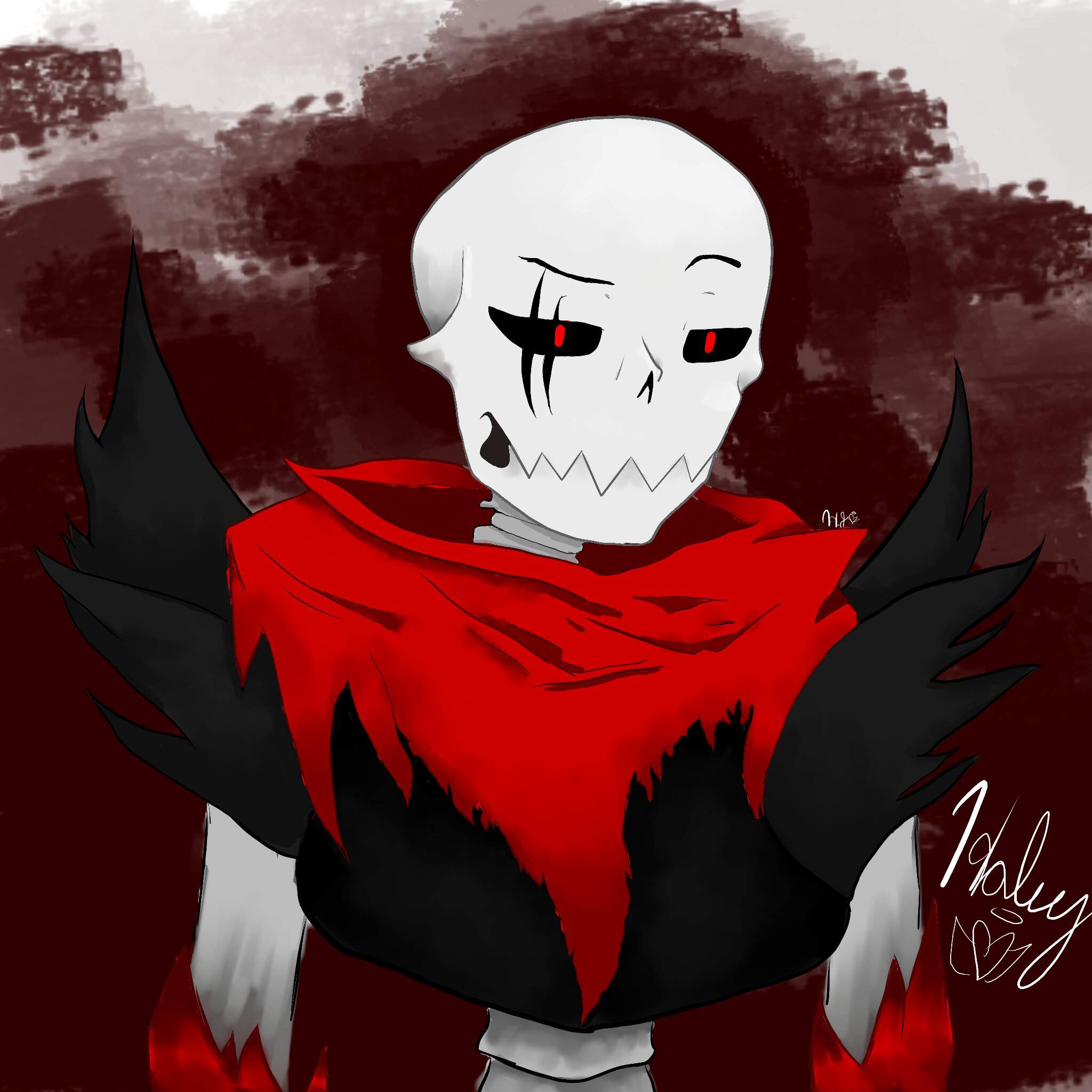 underfell papyrus lineart